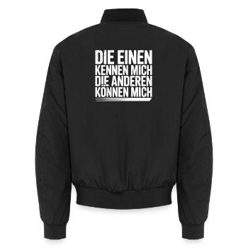 Lustiges Statement Selbstbewusstsein - Unisex Bomberjacke - Schwarz - Hinten - AI Model Male 185 light (185cm)