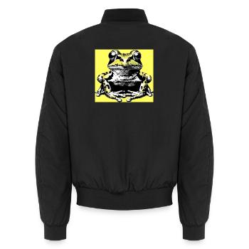 frog - Unisex Bomber Jacket - black - Back - AI Model Male 185 light (185cm)