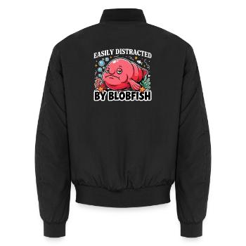  Easily Distracted By Blobfish Lustiger Blobfisch - Unisex Bomberjacke - Schwarz - Hinten - AI Model Male 185 light (185cm)