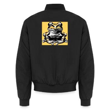 frog - Unisex Bomber Jacket - black - Back - AI Model Male 185 light (185cm)