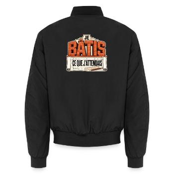 Je bâtis ce que j'attendais - Bomber unisexe - noir - Dos - AI Model Male 185 light (185cm)