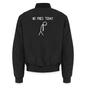 Pas de frites aujourd’hui Fritten Pommes Frites - Bomber unisexe - noir - Dos - AI Model Male 185 light (185cm)