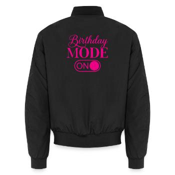Birthday Mode on Geburtstag Modus an - Unisex Bomberjacke - Schwarz - Hinten - AI Model Male 185 light (185cm)
