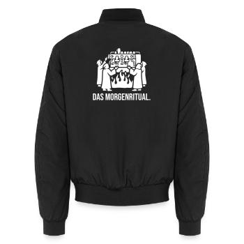 Das Morgenritual Espresso - Unisex Bomberjacke - Schwarz - Hinten - AI Model Male 185 light (185cm)