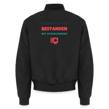 Glühwein Diplom bestanden mit Auszeichnung - Unisex Bomberjacke - Schwarz - Hinten - AI Model Male 185 light (185cm)