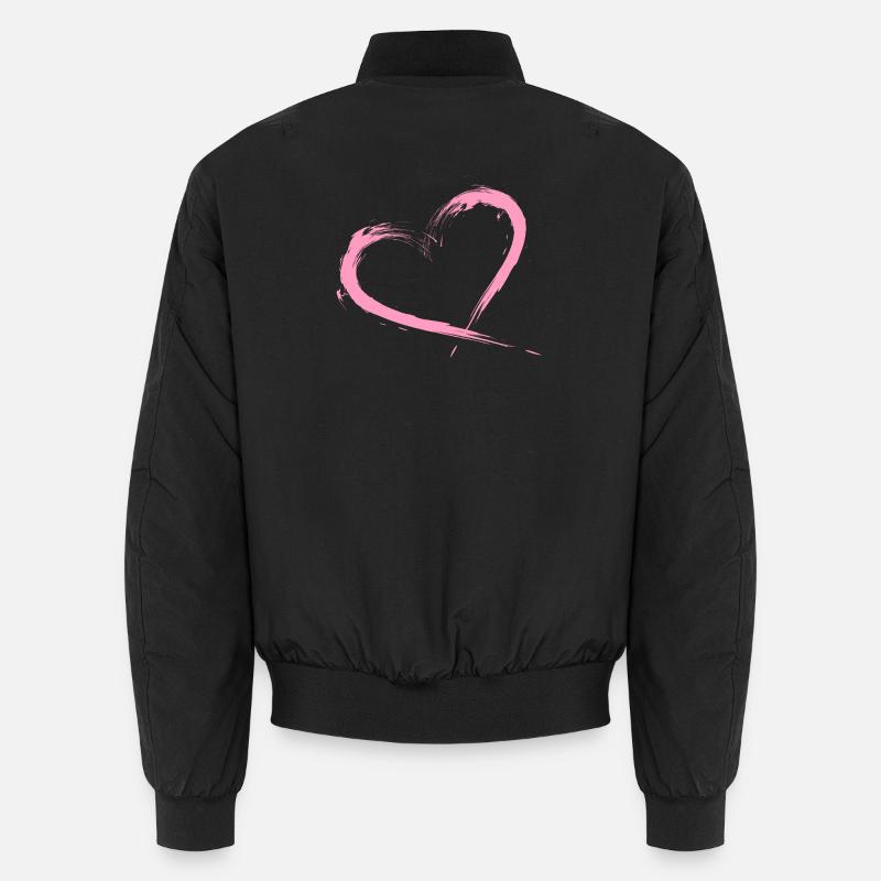 Heart brush pink graphique vectoriel Bomber unisexe