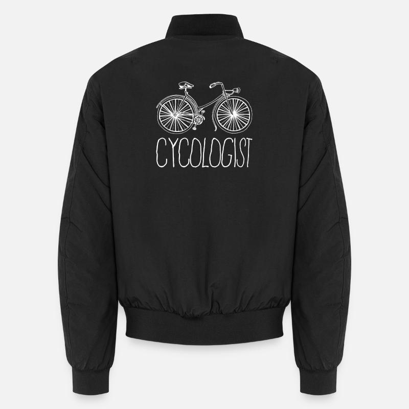 Cyclist Line Art Bicycle Silhouette Unisex Bomber Jacket