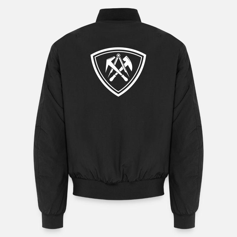 Emblem mit traditionellem Zunftzeichen Dachdecker - Unisex Bomberjacke - Schwarz