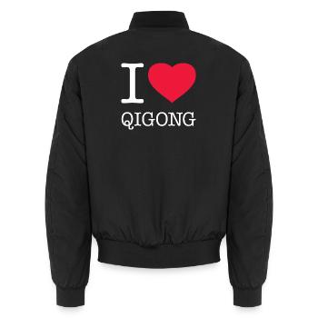J’ADORE LE QIGONG - Bomber unisexe - noir - Dos - AI Model Male 185 light (185cm)