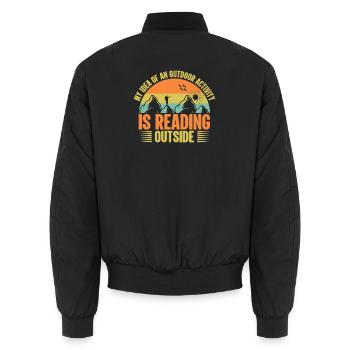 Berg, Abenteurer, Bergwandern - Unisex Bomberjacke - Schwarz - Hinten - AI Model Male 185 light (185cm)