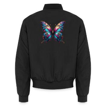 Schmetterling - Unisex Bomberjacke - Schwarz - Hinten - AI Model Male 185 light (185cm)