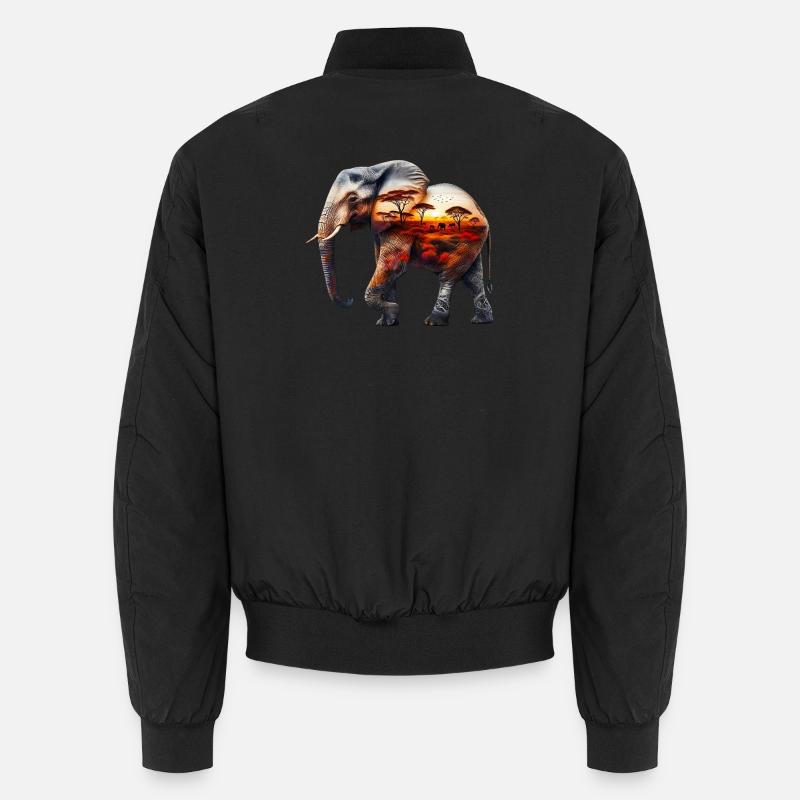 Elefant - Unisex Bomberjacke - Schwarz