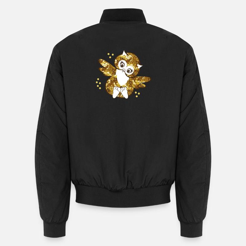 Funkelnde Eulenmädchen Illustration Unisex Bomberjacke
