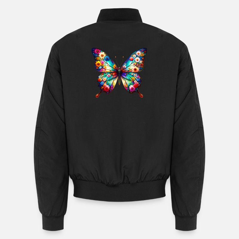 Papillon décoré de fleurs Bomber unisexe