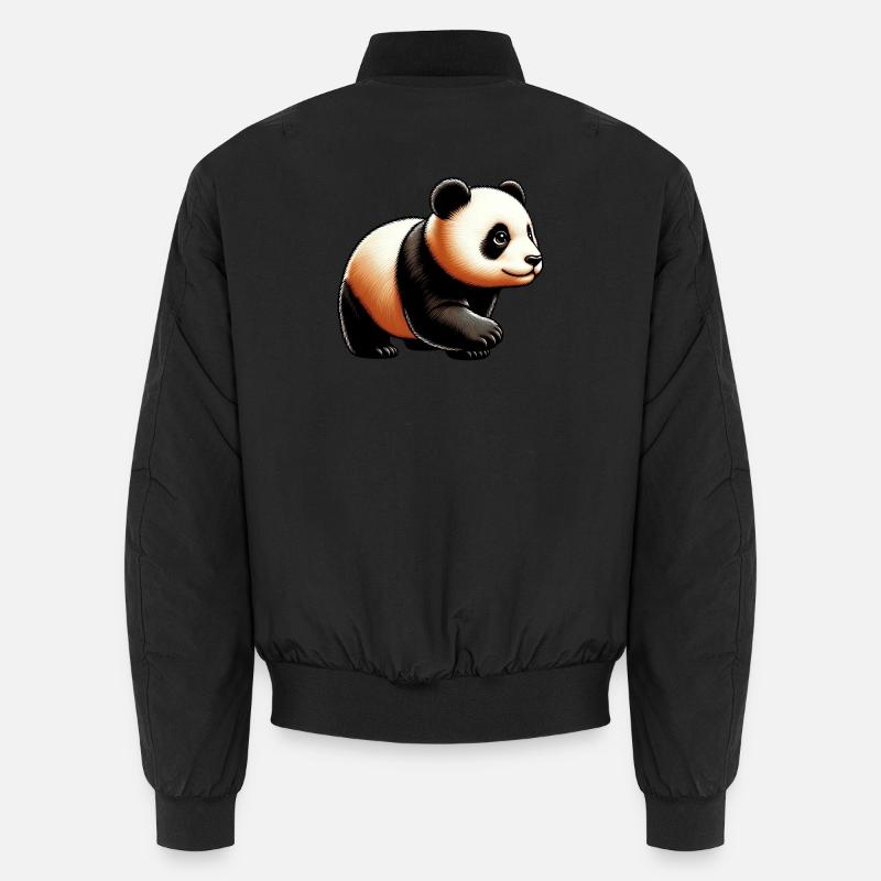 Panda - Unisex Bomberjacke - Schwarz