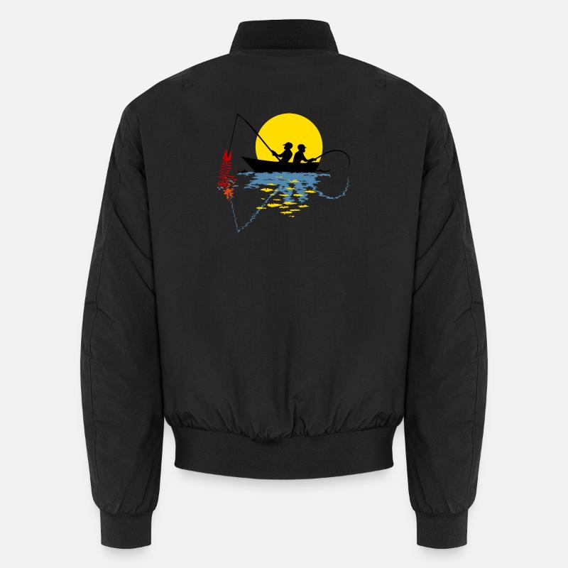 Angler in a boat Unisex Bomber Jacket