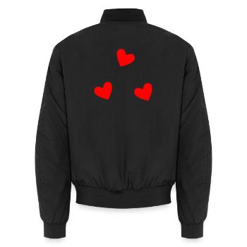 COEUR. COUPLE. SAINT VALENTIN. JUST MARRIED. EVJF. - Bomber unisexe - noir - Dos - AI Model Male 185 light (185cm)