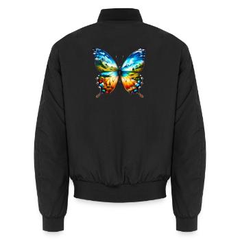 Schmetterling - Unisex Bomberjacke - Schwarz - Hinten - AI Model Male 185 light (185cm)