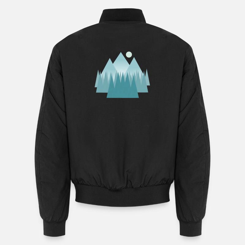 Paysage de montagne astral dans les tons bleus Bomber unisexe