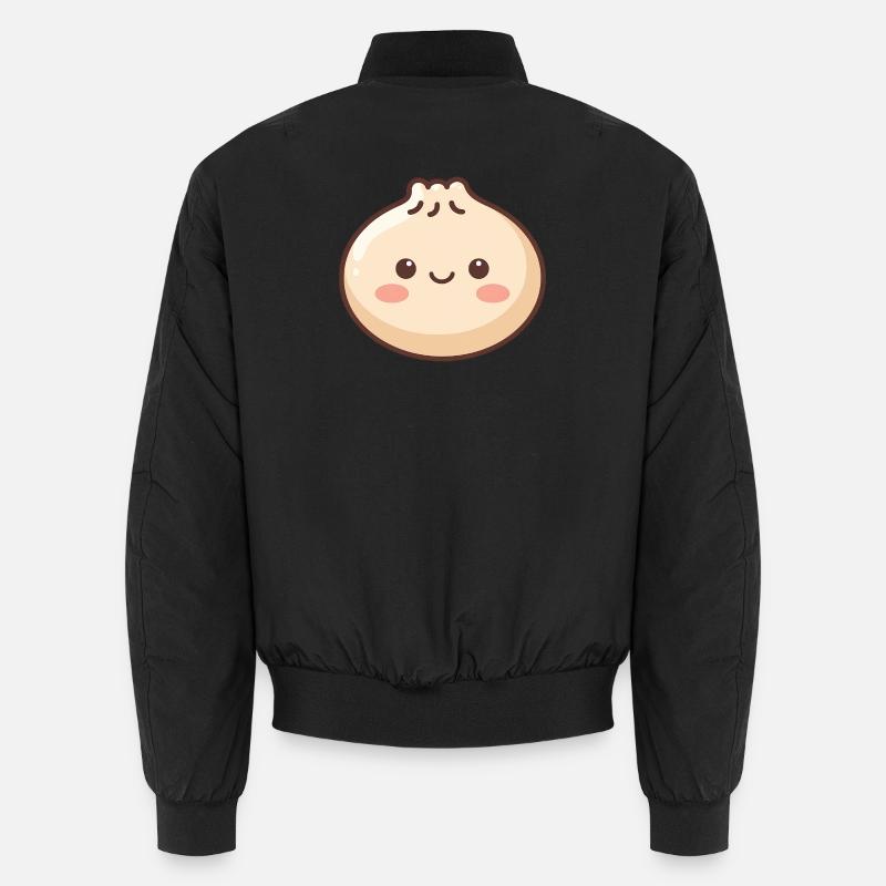 Cute Dumpling Kawaii Food Lover - Unisex Bomber Jacket - black