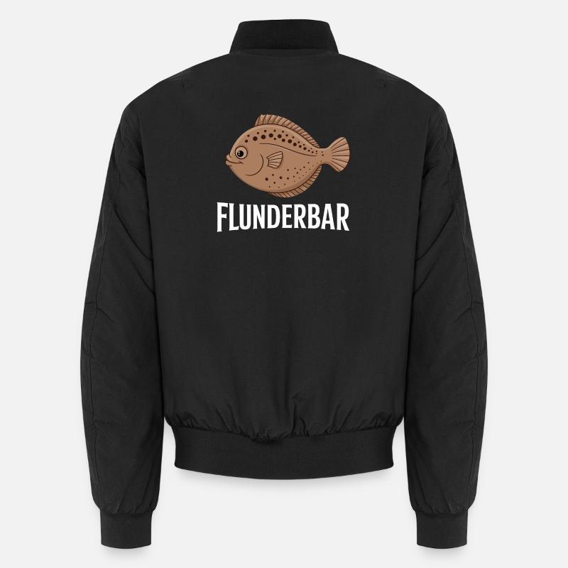 Flounder Bar Jeu de mots amusant pour les pêcheurs Bomber unisexe