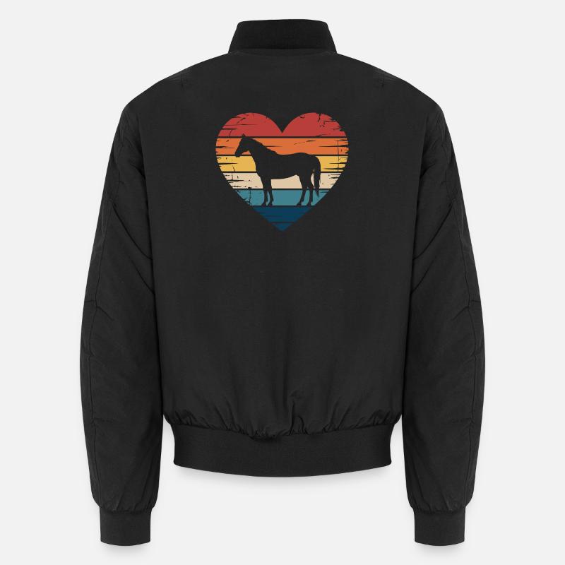 Silhouette de cheval dans le cœur Bomber unisexe