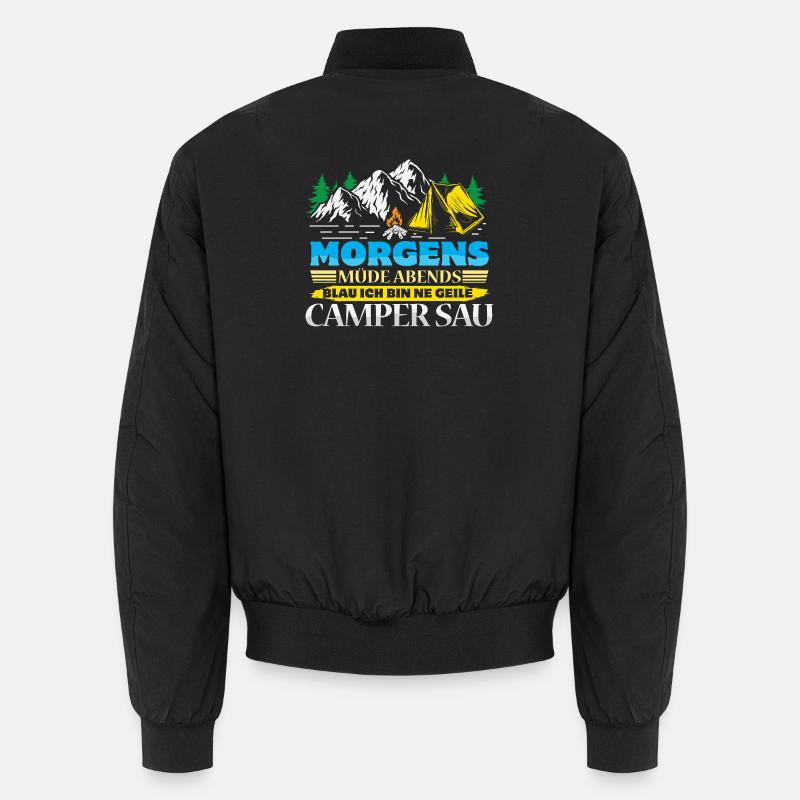 Camper Camping Caravan Saying Unisex Bomber Jacket