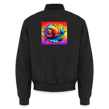 Escargot - Bomber unisexe - noir - Dos - AI Model Male 185 light (185cm)