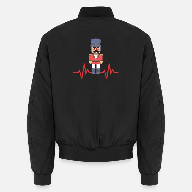 Nutcracker Christmas Heartbeat - Unisex Bomber Jacket - black