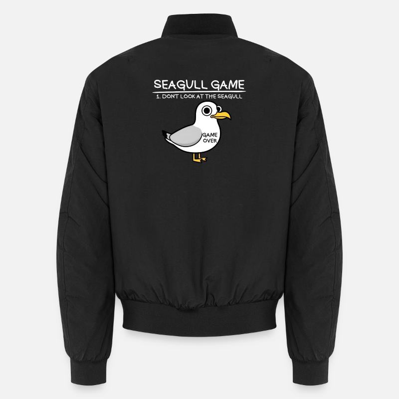 Seagull Game Don't Look at the Seagull Funny Unisex Bomber Jacket