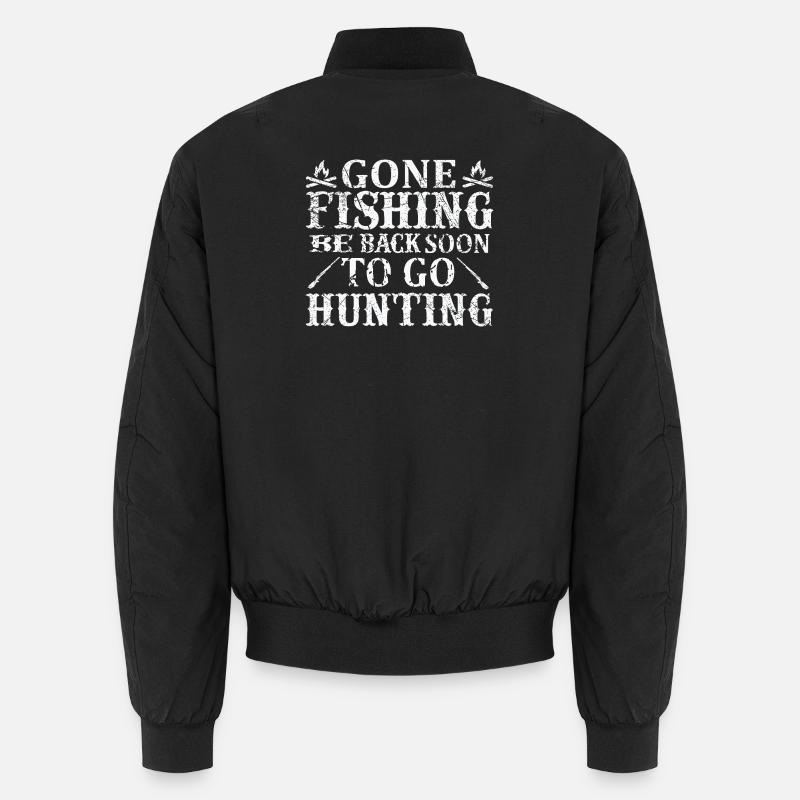 First fish, then hunt - Unisex Bomber Jacket - black