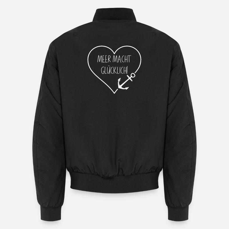 Meeresliebe macht glücklich - Unisex Bomberjacke - Schwarz