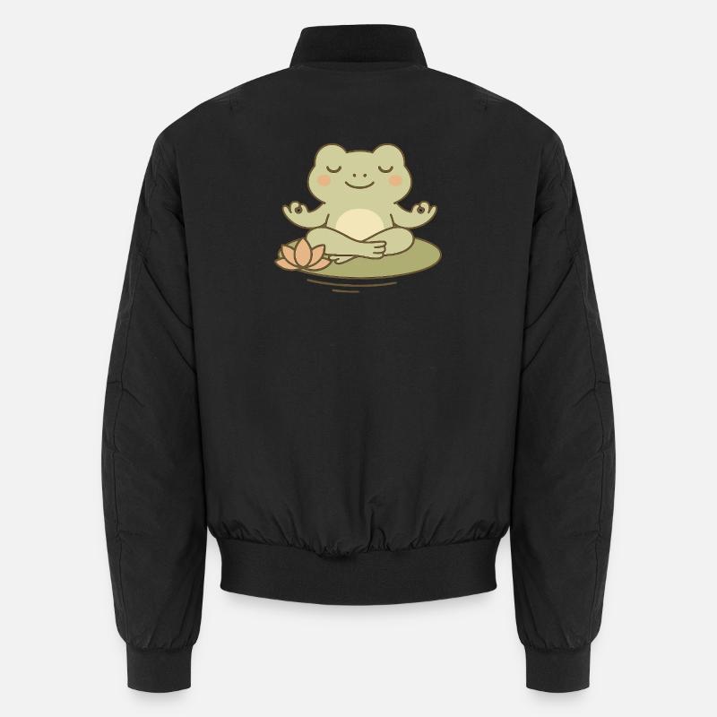 Grenouille méditant sur nénuphar Bomber unisexe