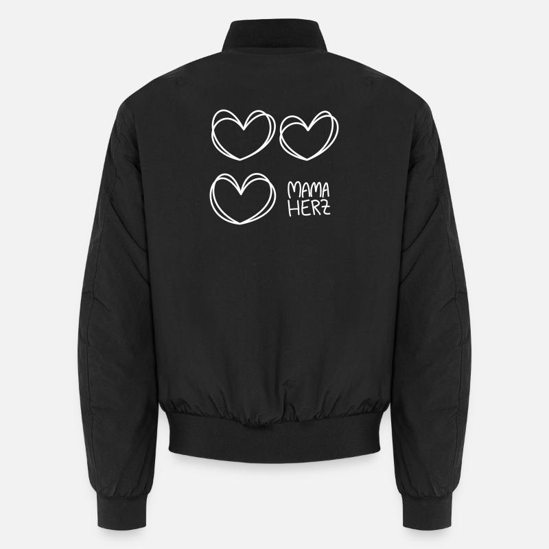 Handgezeichnete Herzen Mama Herz - Unisex Bomberjacke - Schwarz