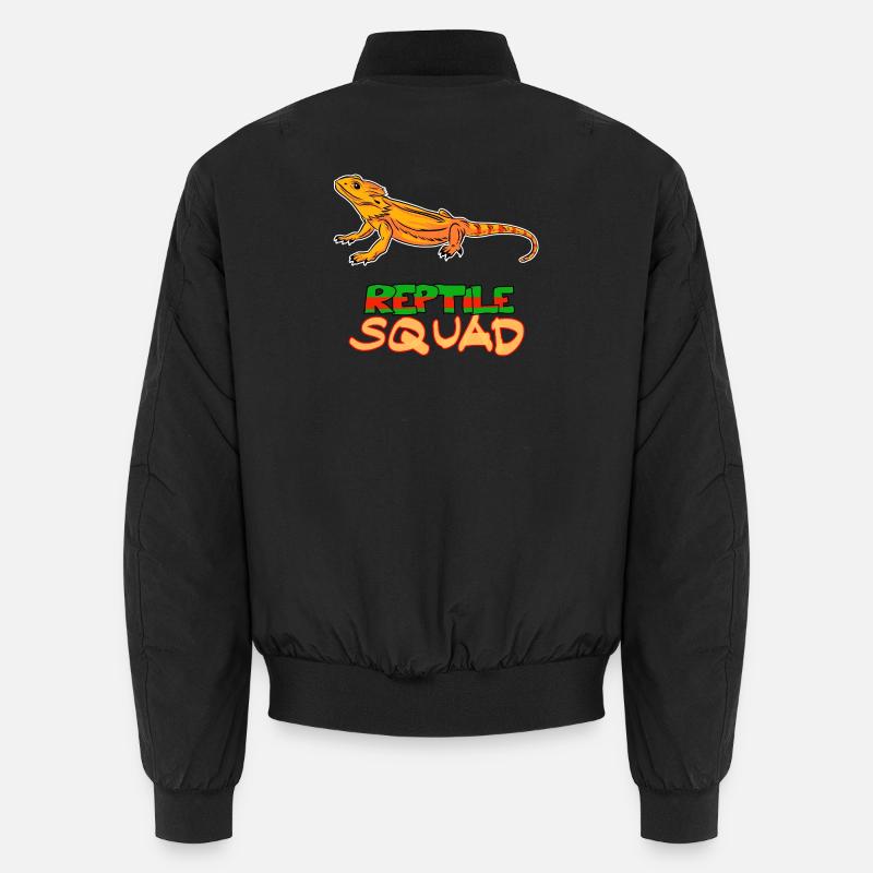 Reptile Squad Bearded Dragon Fun Design Unisex Bomber Jacket