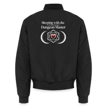 Sleeping with the D*ngeon Master - Funny D'n'D - Unisex Bomber Jacket - black - Back - AI Model Male 185 light (185cm)