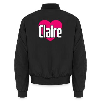 I Love Claire Pinkes Herz Ich liebe Claire - Unisex Bomberjacke - Schwarz - Hinten - AI Model Male 185 light (185cm)
