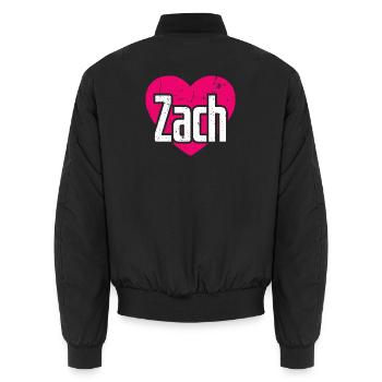 J’aime Zach Pink Heart J’aime Zach - Bomber unisexe - noir - Dos - AI Model Male 185 light (185cm)