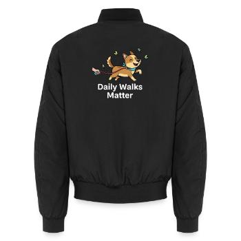 Tägliche Spaziergänge Zählen - Unisex Bomberjacke - Schwarz - Hinten - AI Model Male 185 light (185cm)