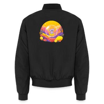 Koala in the Glass Ball Wonderland - Unisex Bomber Jacket - black - Back - AI Model Male 185 light (185cm)