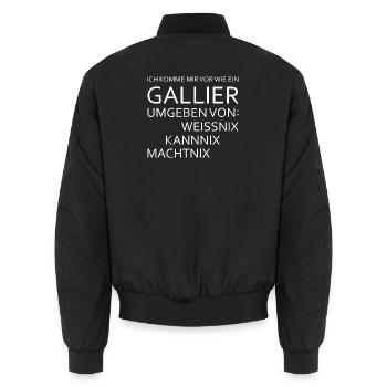 Ich komme mir vor wie ein Gallier - Unisex Bomberjacke - Schwarz - Hinten - AI Model Male 185 light (185cm)