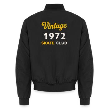 Vintage 1972 Skate Club Retro Geburtsjahr Geschenk - Unisex Bomberjacke - Schwarz - Hinten - AI Model Male 185 light (185cm)