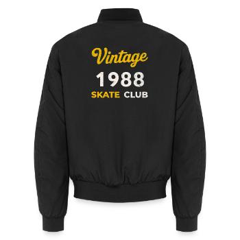 Vintage 1988 Skate Club Retro Geburtsjahr Geschenk - Unisex Bomberjacke - Schwarz - Hinten - AI Model Male 185 light (185cm)