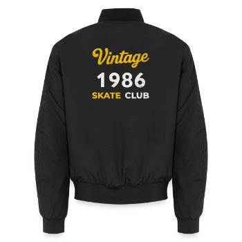 Vintage 1986 Skate Club Retro Geburtsjahr Geschenk - Unisex Bomberjacke - Schwarz - Hinten - AI Model Male 185 light (185cm)