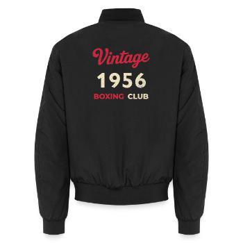 Vintage 1956 – Boxing Club Retro Geburtsjahr - Unisex Bomberjacke - Schwarz - Hinten - AI Model Male 185 light (185cm)