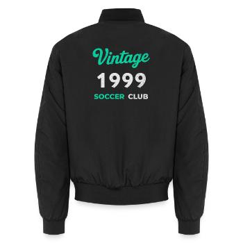 Vintage 1999 – Soccer Club Retro Geburtsjahr - Unisex Bomberjacke - Schwarz - Hinten - AI Model Male 185 light (185cm)