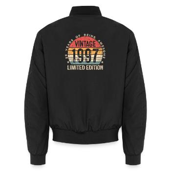 Vintage Est 1997 Limited Edition 29. Geburtstag - Unisex Bomberjacke - Schwarz - Hinten - AI Model Male 185 light (185cm)