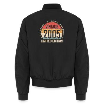Vintage 2005 Sunset Limited Edition - Unisex Bomberjacke - Schwarz - Hinten - AI Model Male 185 light (185cm)