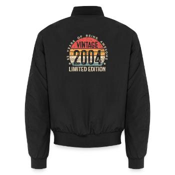 Vintage Est 2004 Limited Edition 22. Geburtstag - Unisex Bomberjacke - Schwarz - Hinten - AI Model Male 185 light (185cm)
