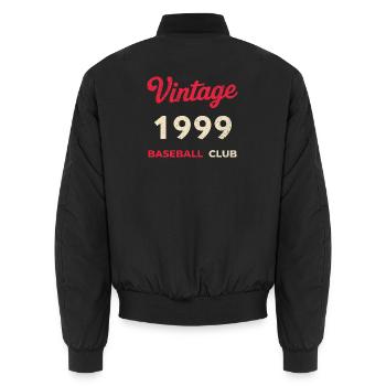 Millésime 1999 – Année de naissance rétro du club de baseball - Bomber unisexe - noir - Dos - AI Model Male 185 light (185cm)
